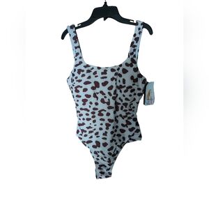 Prettygarden Leopard Print One-Piece Swimsuit Size M Brand New.